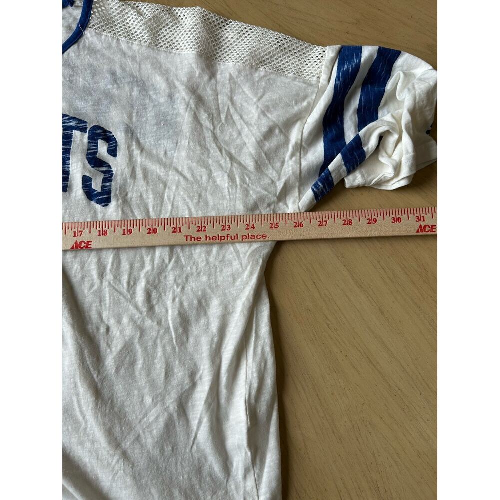 VTG New England Patriots Shirt 2XL Womens STARTER White 3/4 Jersey Sleeve 1990s - Picture 6 of 13